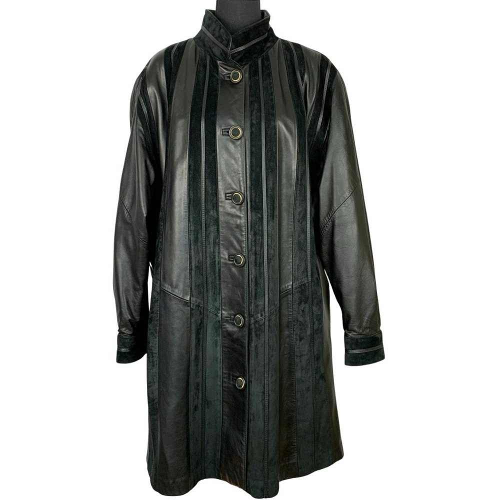 VINTAGE 90s Bob & Christensen Couture Long Leather Jacket